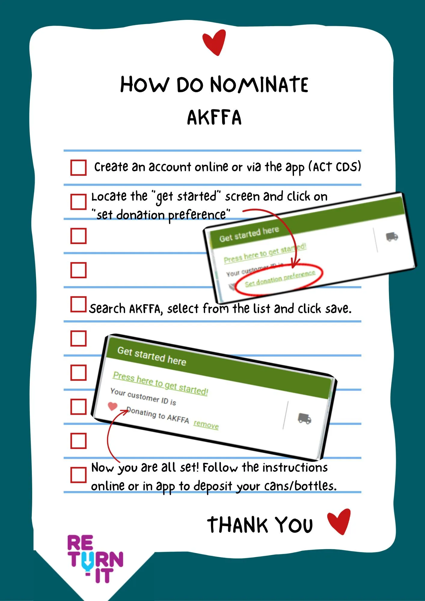 How to nominate AKFFA How to nominate AKFFA for your container refund in the ACT CDS app